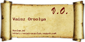 Vaisz Orsolya névjegykártya